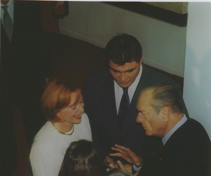 Président Jacques Chirac, David Douillet et Gloria Stetbay